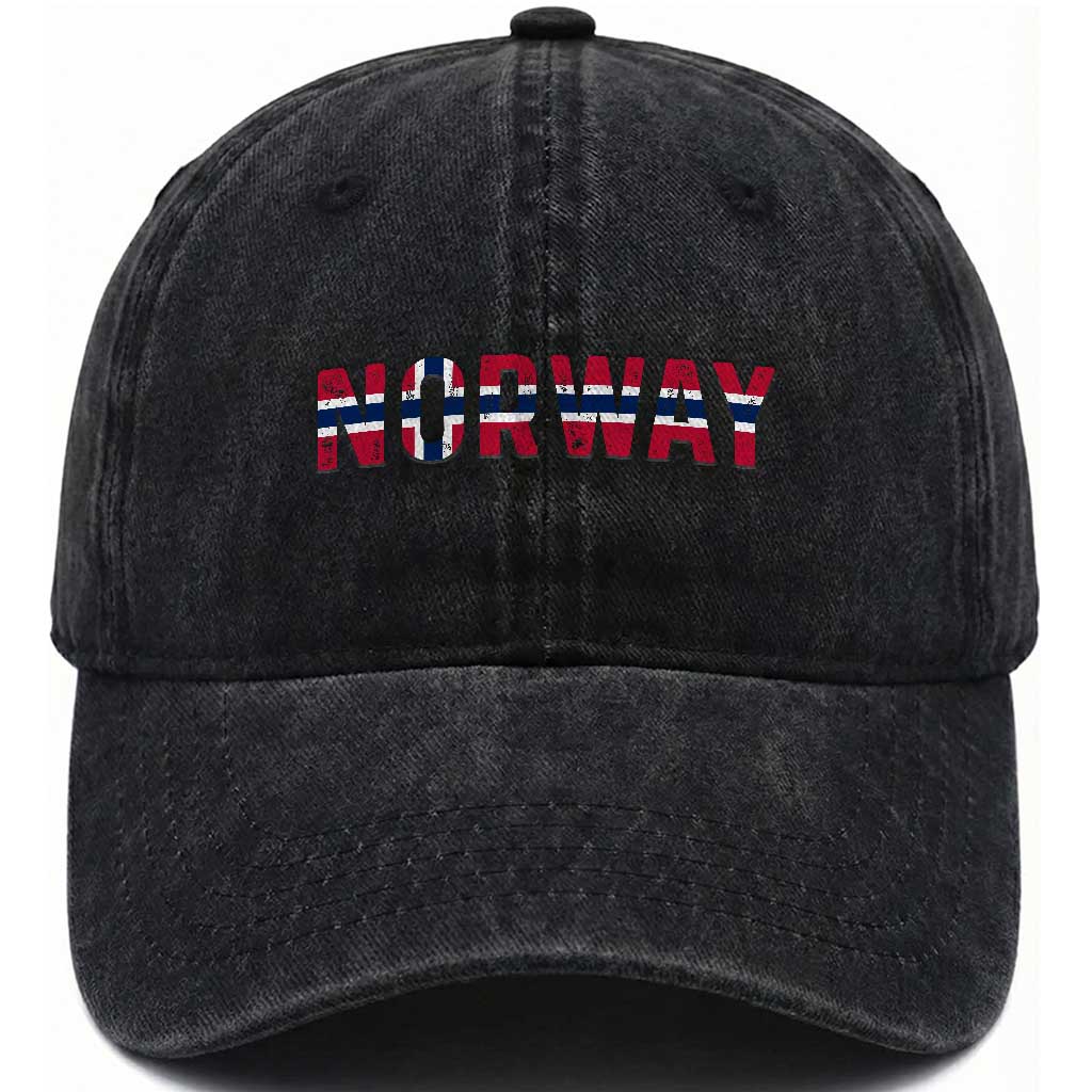 Norge Norway Norwegian Flag Washed Cotton Baseball Cap
