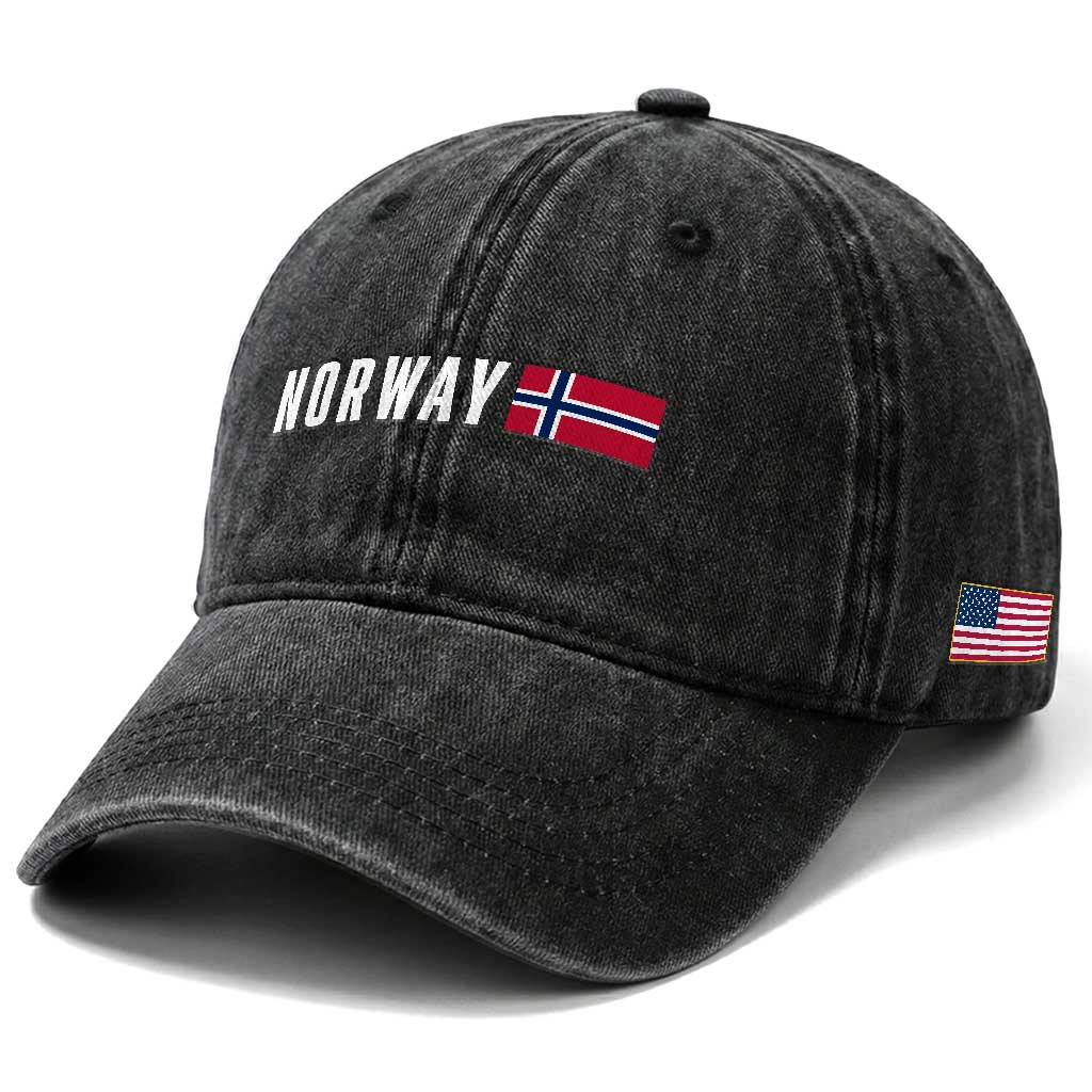 Norwegian Pride Flag Norway Great Gift Washed Cotton Baseball Cap