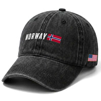 Norwegian Pride Flag Norway Great Gift Washed Cotton Baseball Cap