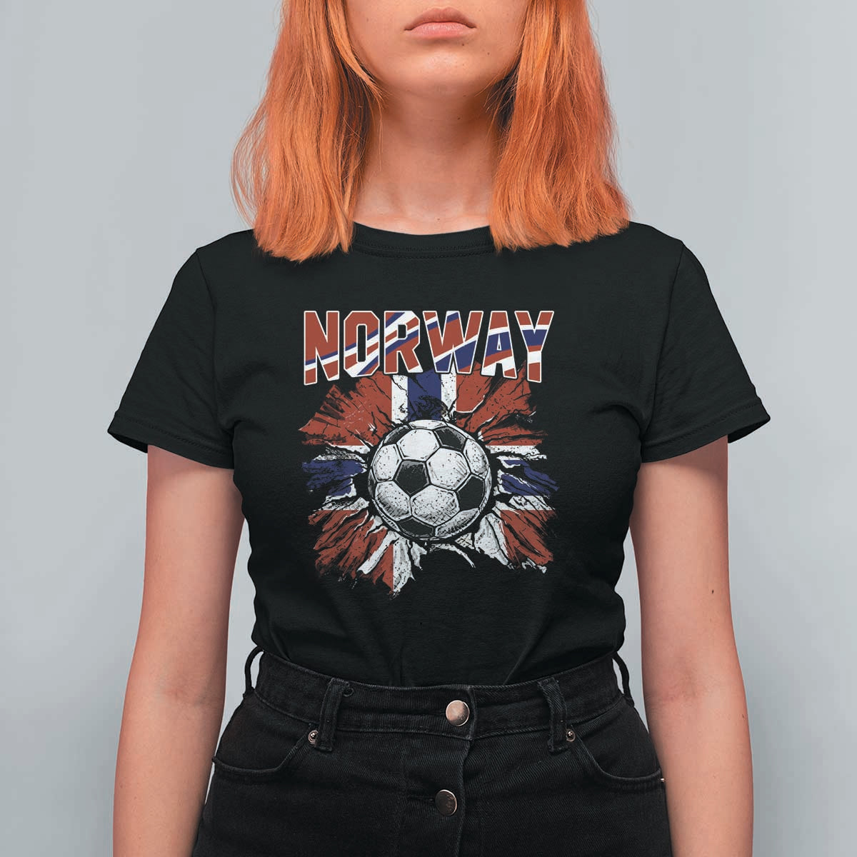 Norway Soccer Fan T Shirt For Women Norwegian Football Supporter Fan Gift