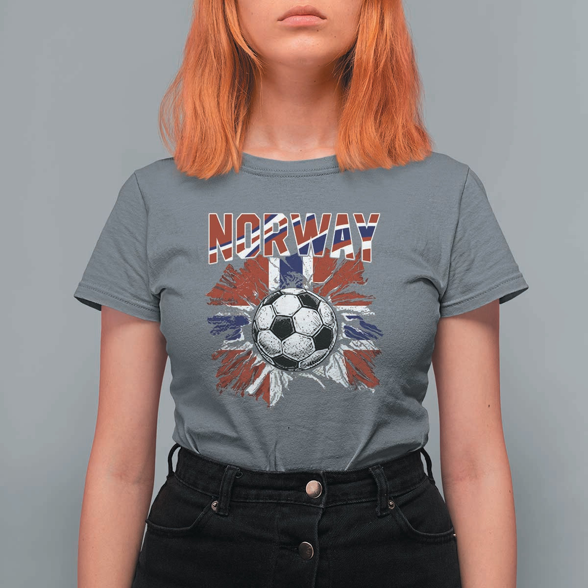 Norway Soccer Fan T Shirt For Women Norwegian Football Supporter Fan Gift