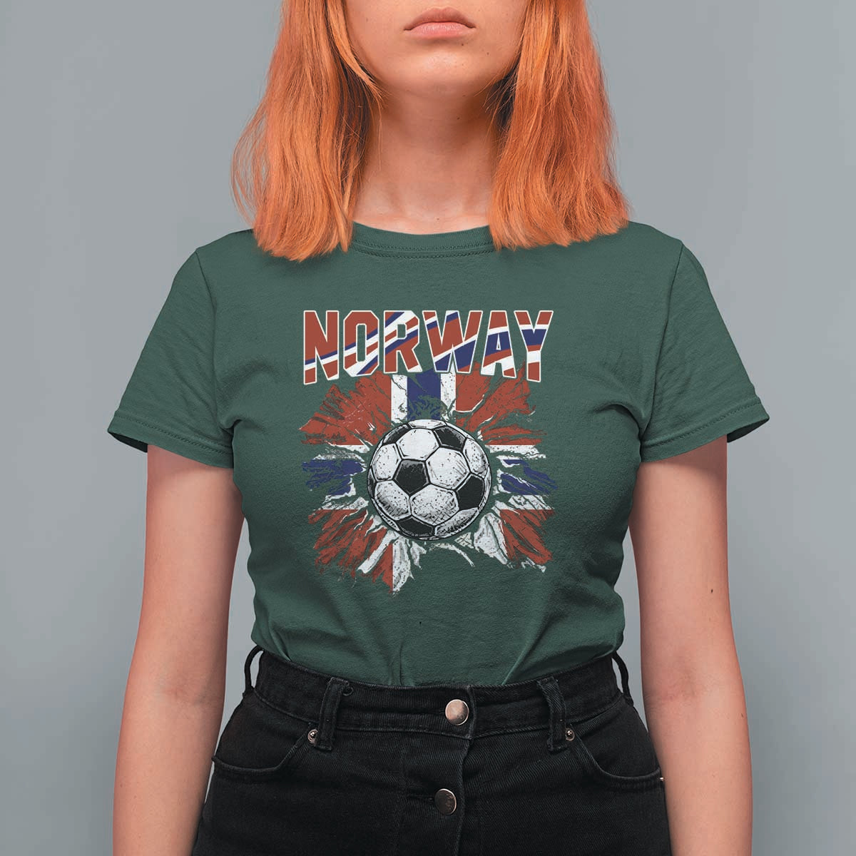 Norway Soccer Fan T Shirt For Women Norwegian Football Supporter Fan Gift