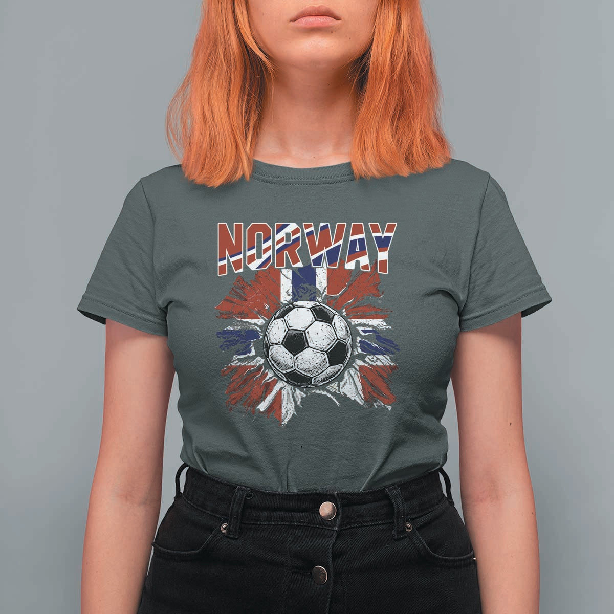 Norway Soccer Fan T Shirt For Women Norwegian Football Supporter Fan Gift