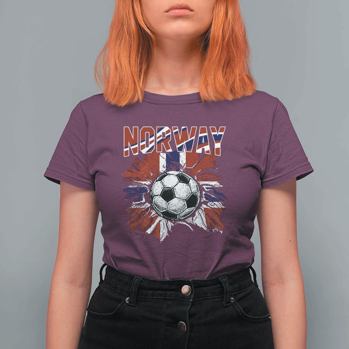 Norway Soccer Fan T Shirt For Women Norwegian Football Supporter Fan Gift