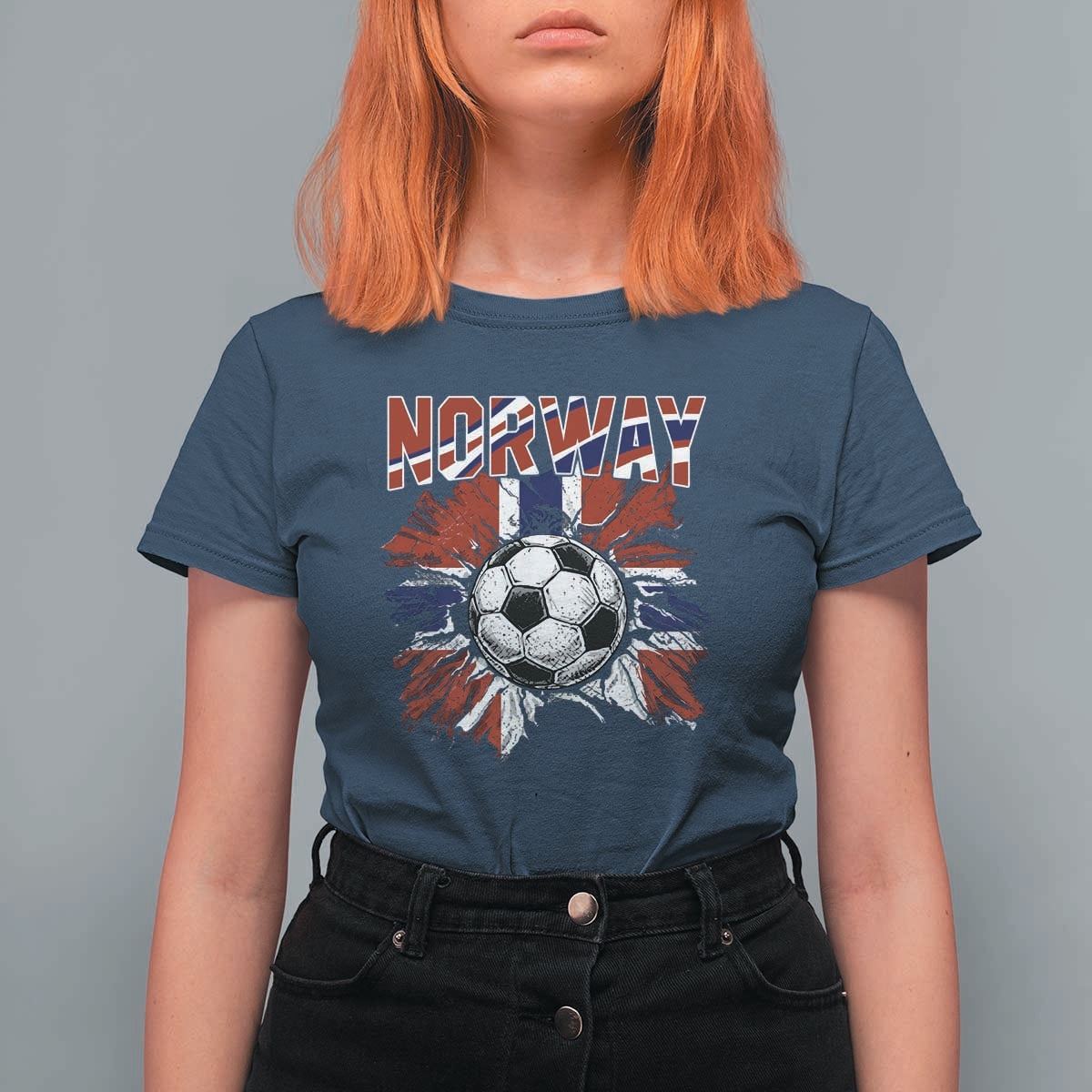 Norway Soccer Fan T Shirt For Women Norwegian Football Supporter Fan Gift