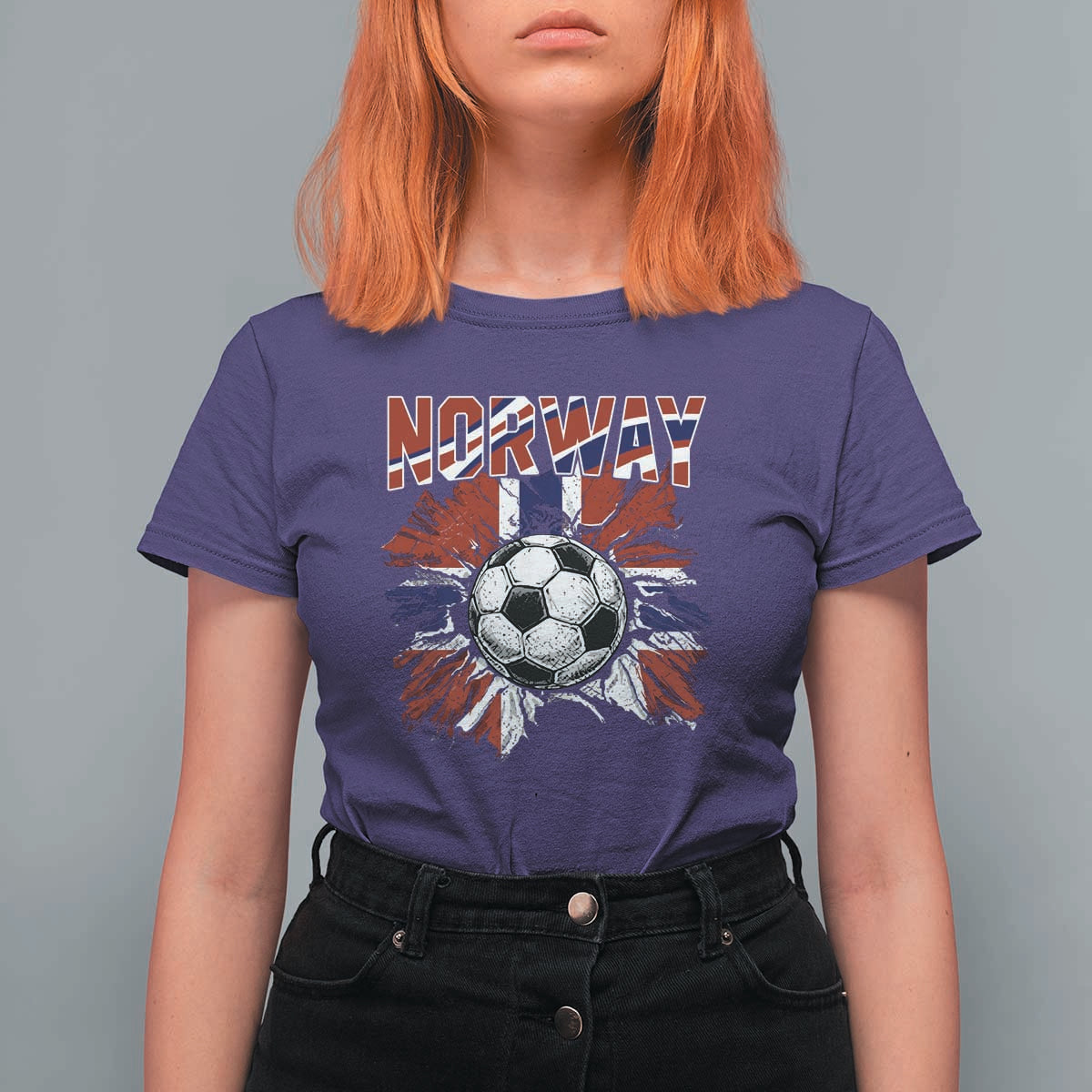 Norway Soccer Fan T Shirt For Women Norwegian Football Supporter Fan Gift