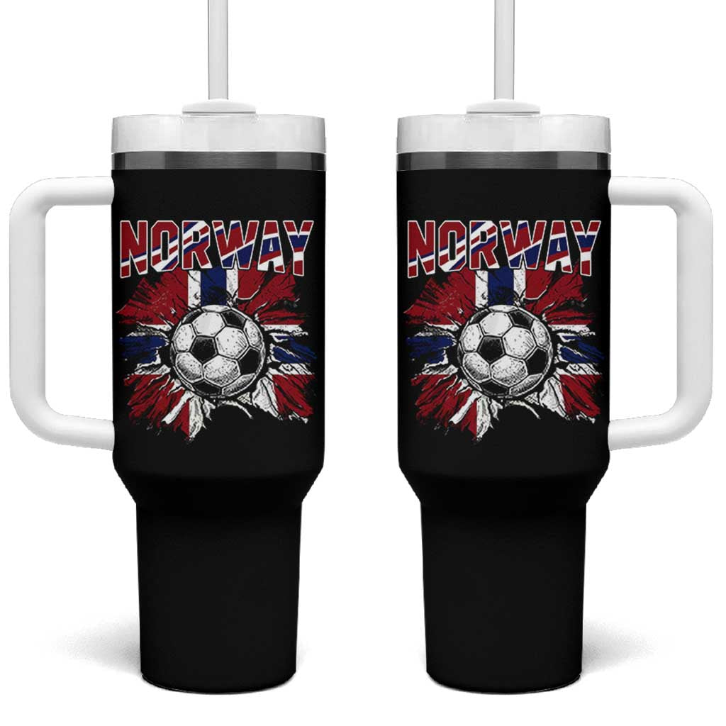 Norway Soccer Fan Tumbler With Handle Norwegian Football Supporter Fan Gift