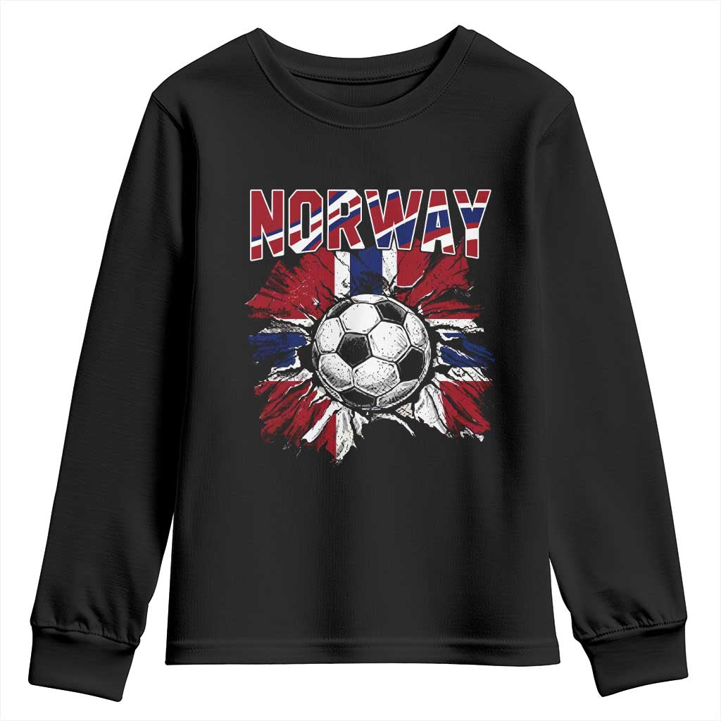 Norway Soccer Fan Youth Sweatshirt Norwegian Football Supporter Fan Gift