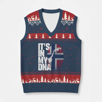 It's in My DNA V-Neck Knit Sweater Vest Norwegian Norway Map Flag Pride