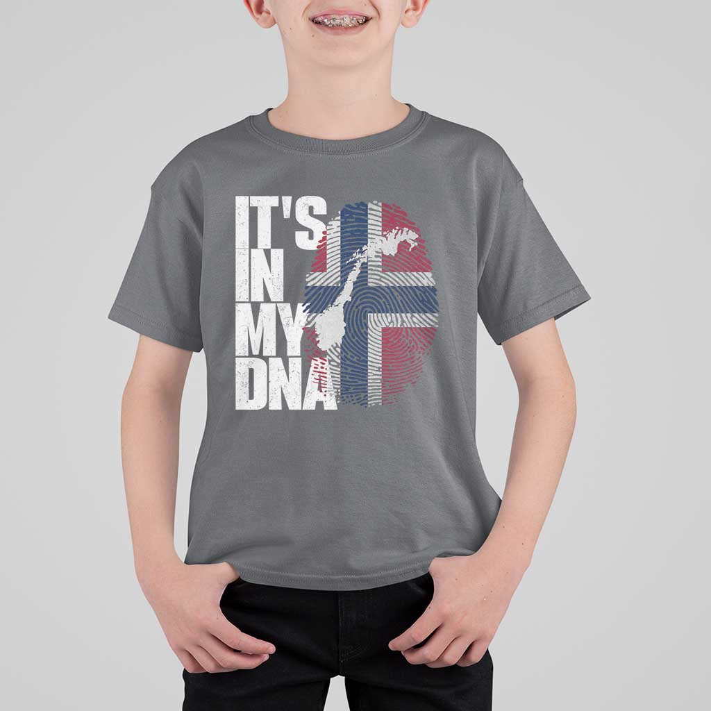 It's in My DNA T Shirt For Kid Norwegian Norway Map Flag Pride