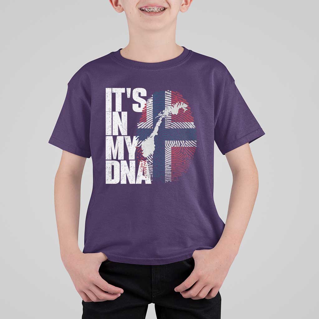 It's in My DNA T Shirt For Kid Norwegian Norway Map Flag Pride