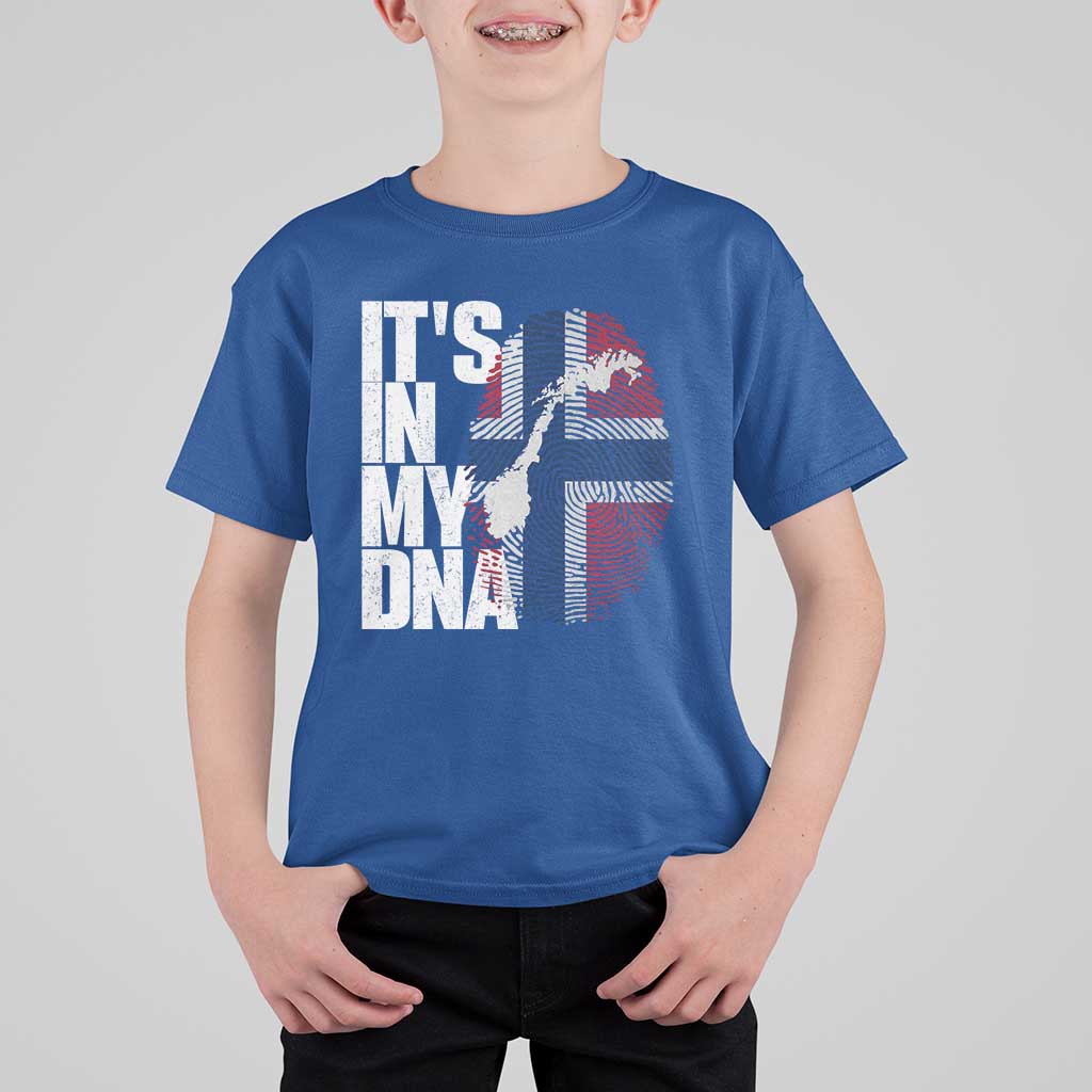 It's in My DNA T Shirt For Kid Norwegian Norway Map Flag Pride