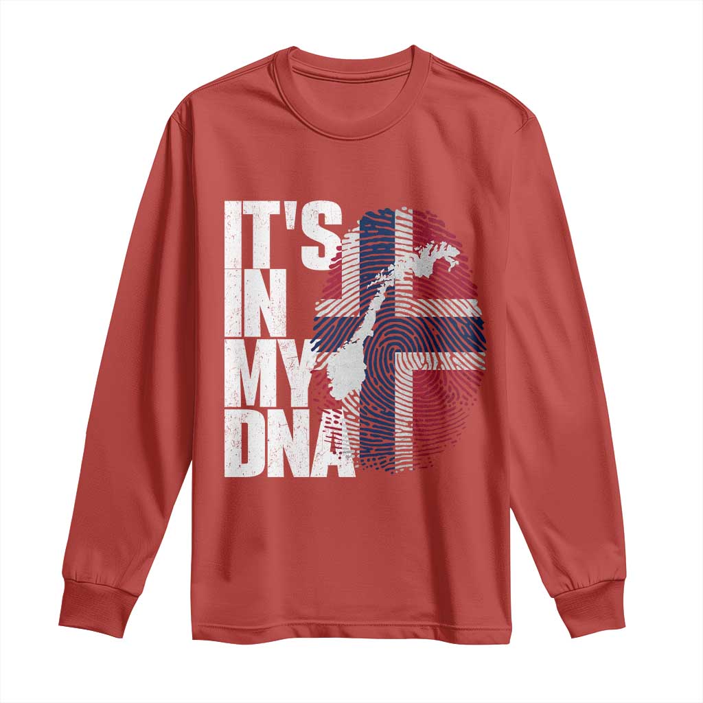 It's in My DNA Long Sleeve Shirt Norwegian Norway Map Flag Pride