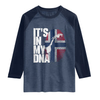 It's in My DNA Raglan Shirt Norwegian Norway Map Flag Pride