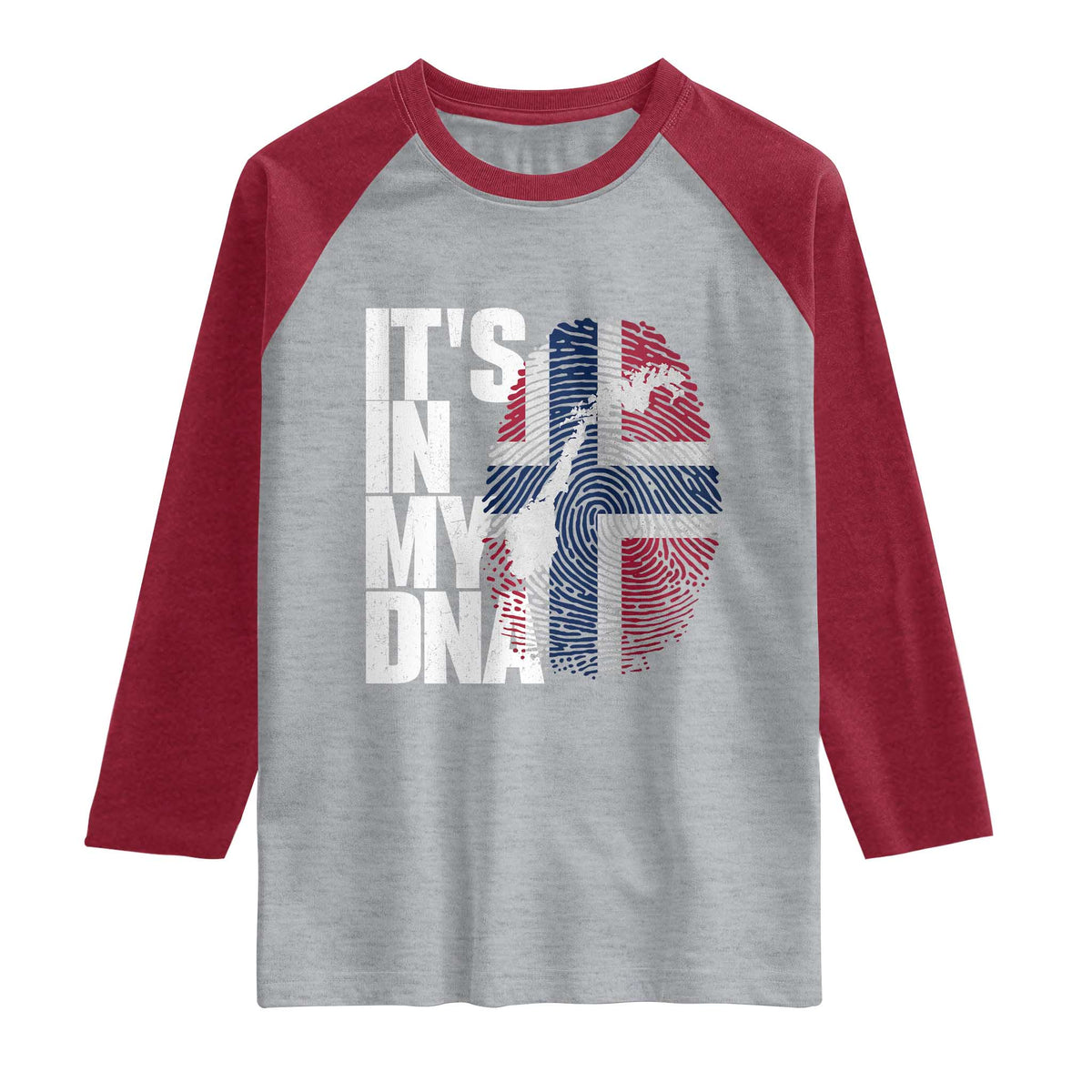 It's in My DNA Raglan Shirt Norwegian Norway Map Flag Pride