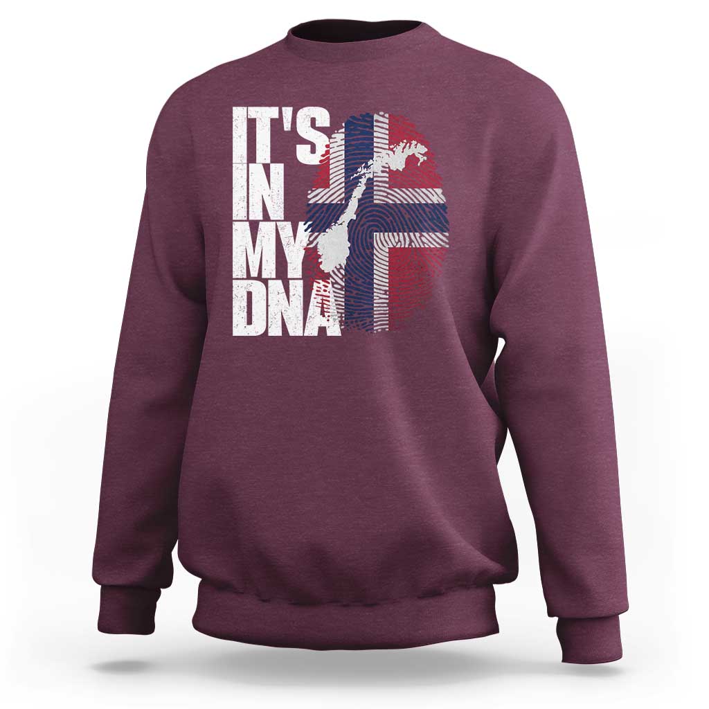 It's in My DNA Sweatshirt Norwegian Norway Map Flag Pride
