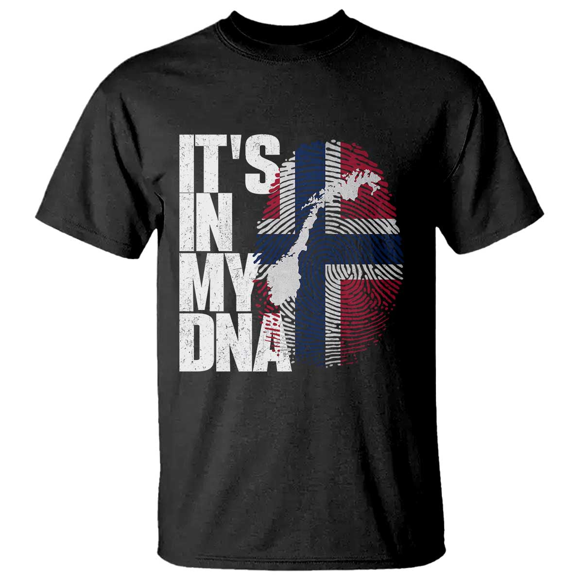 It's in My DNA T Shirt Norwegian Norway Map Flag Pride