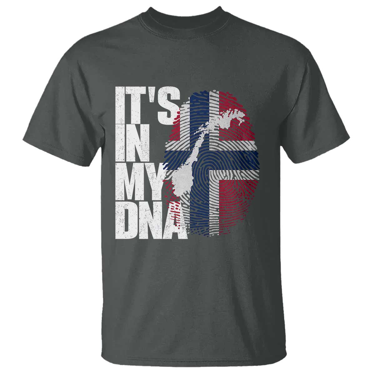 It's in My DNA T Shirt Norwegian Norway Map Flag Pride