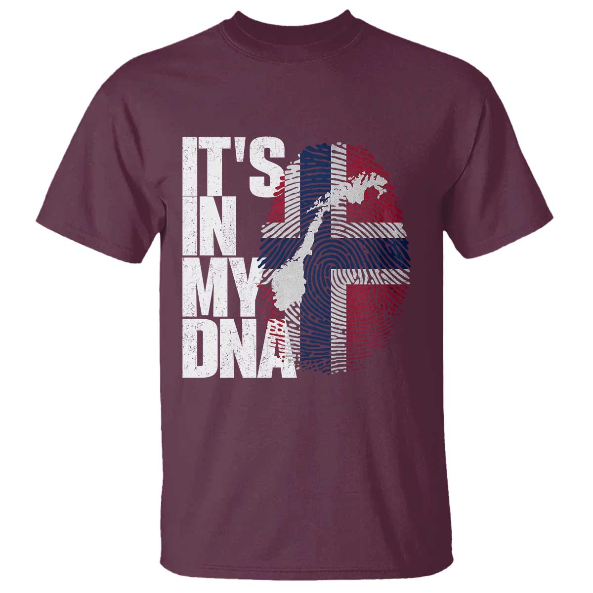 It's in My DNA T Shirt Norwegian Norway Map Flag Pride