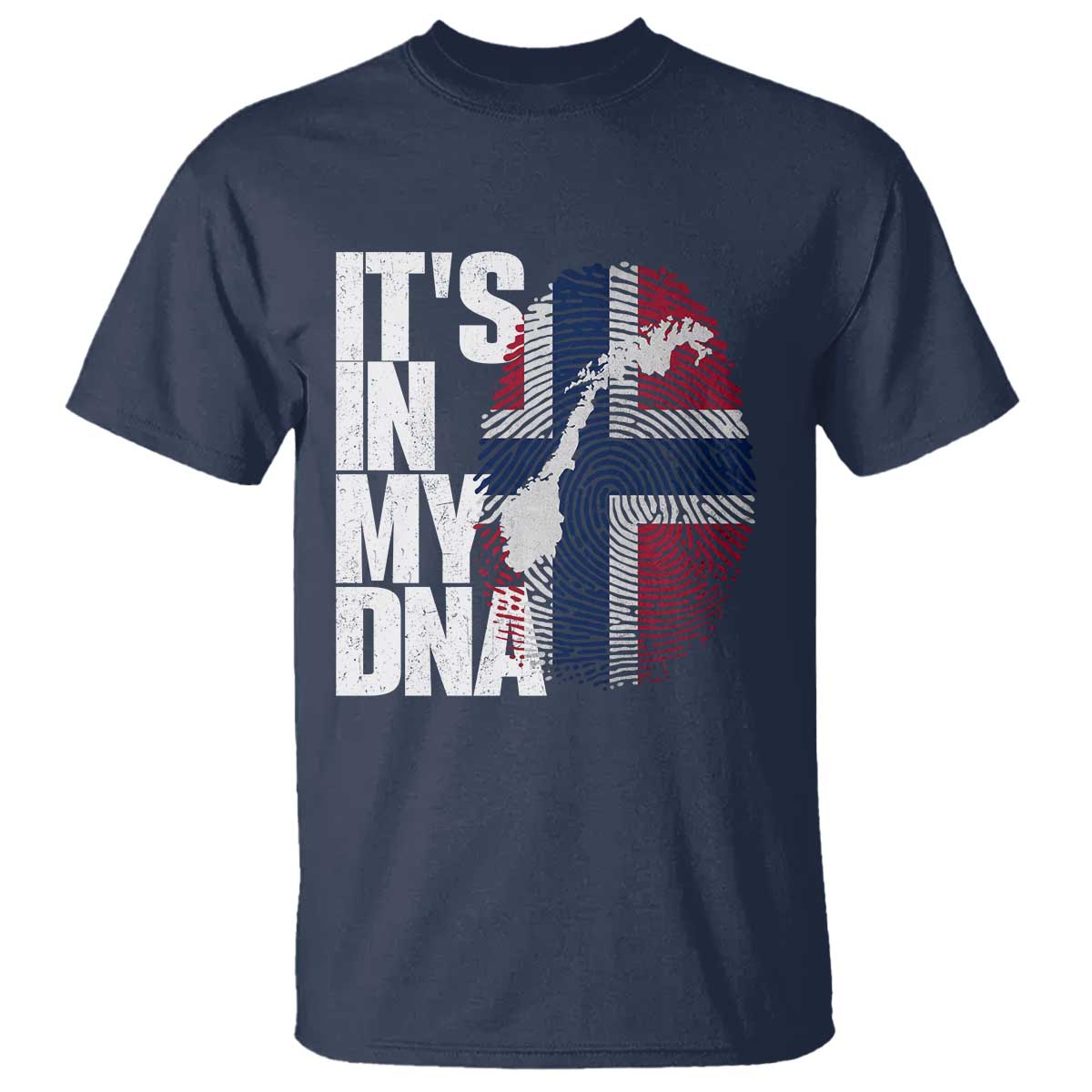 It's in My DNA T Shirt Norwegian Norway Map Flag Pride