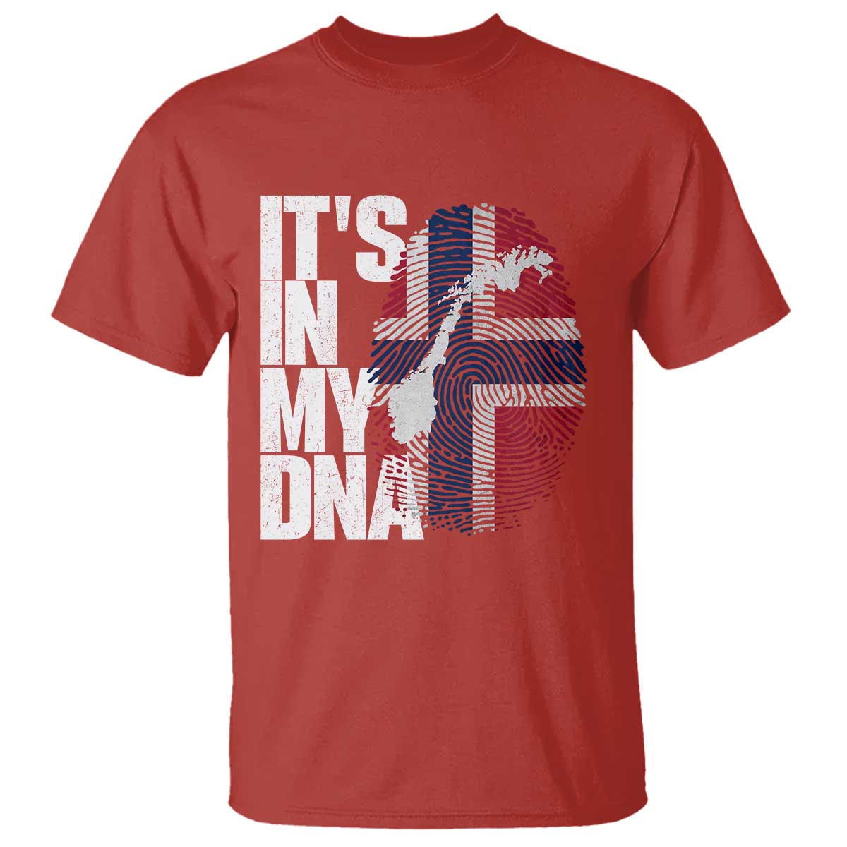 It's in My DNA T Shirt Norwegian Norway Map Flag Pride