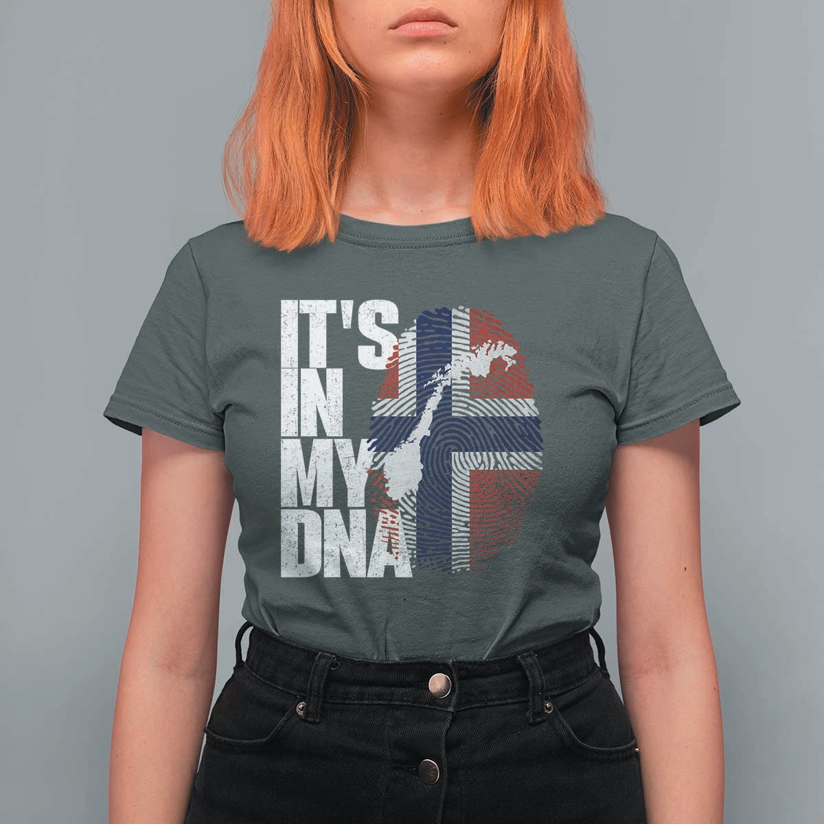 It's in My DNA T Shirt For Women Norwegian Norway Map Flag Pride
