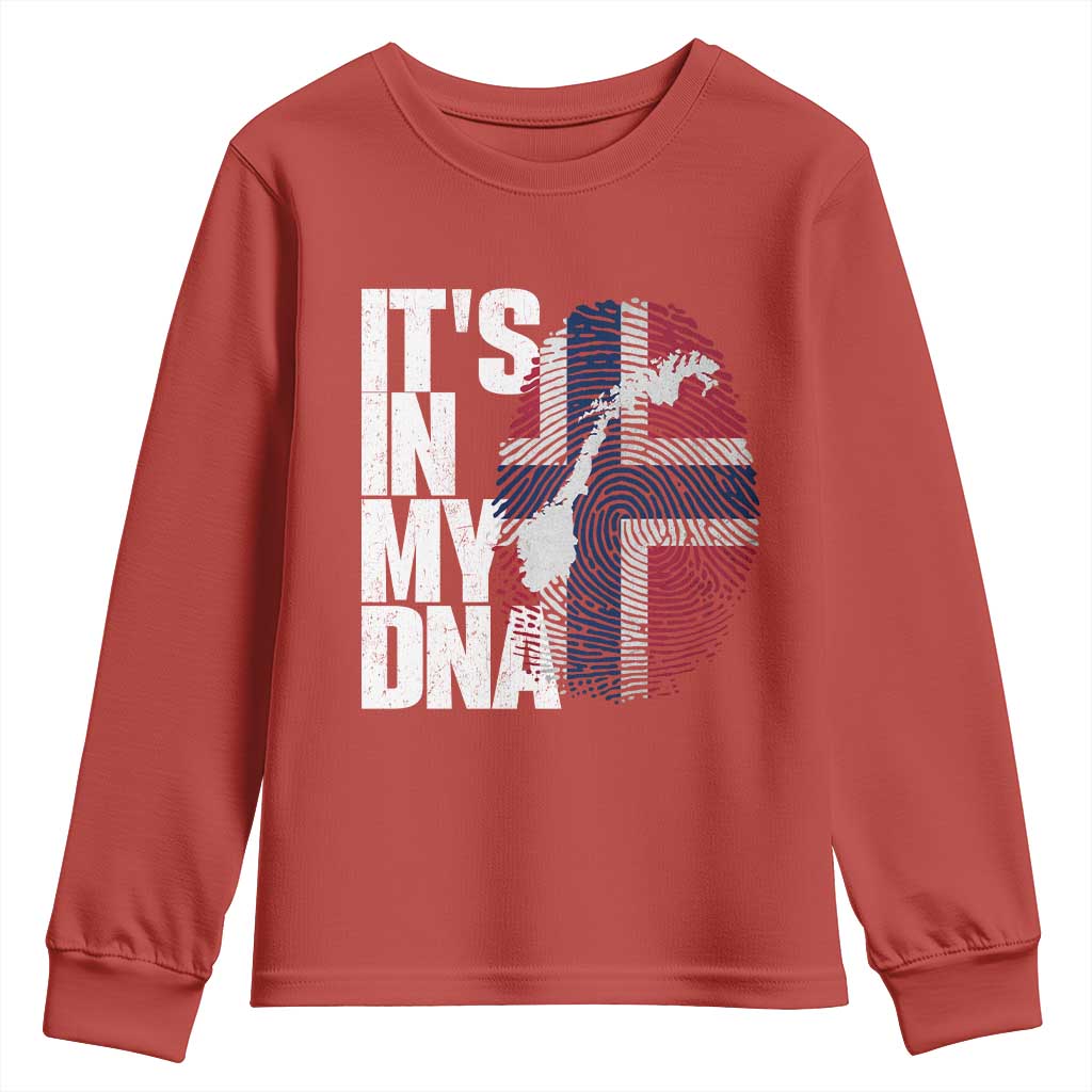 It's in My DNA Youth Sweatshirt Norwegian Norway Map Flag Pride