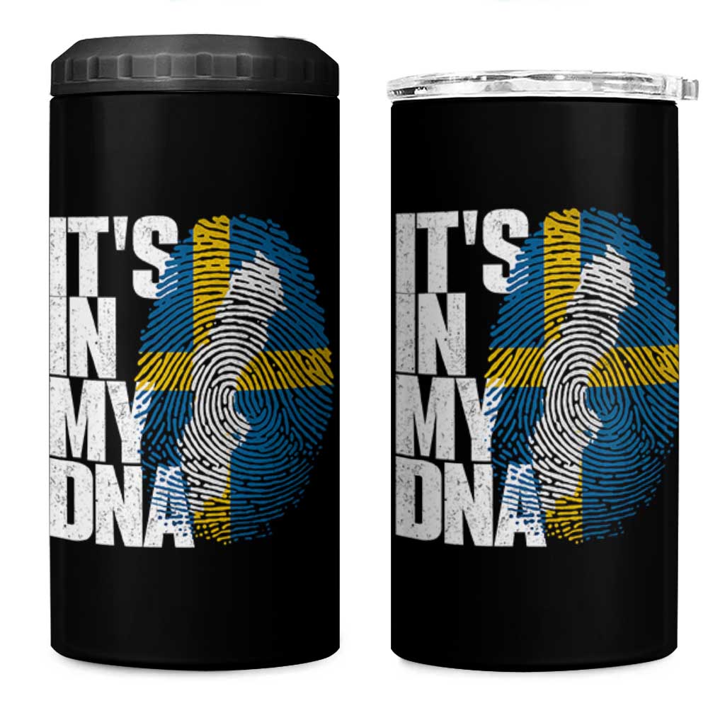 It's in My DNA 4 in 1 Can Cooler Tumbler Sweden Sverige Swedish Map Flag
