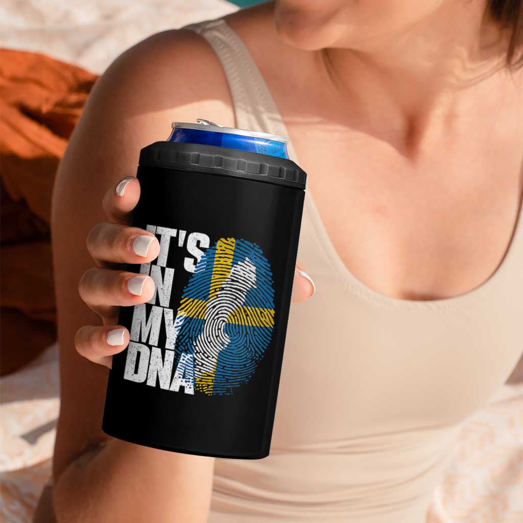 It's in My DNA 4 in 1 Can Cooler Tumbler Sweden Sverige Swedish Map Flag