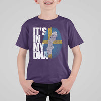 It's in My DNA T Shirt For Kid Sweden Sverige Swedish Map Flag