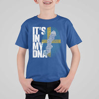 It's in My DNA T Shirt For Kid Sweden Sverige Swedish Map Flag