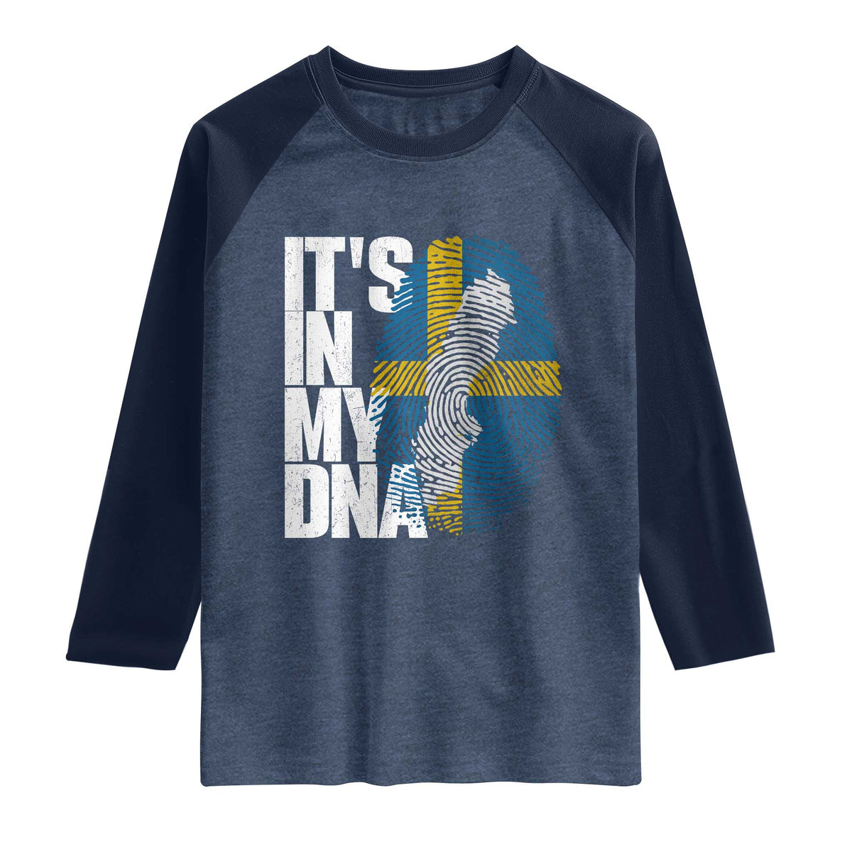 It's in My DNA Raglan Shirt Sweden Sverige Swedish Map Flag