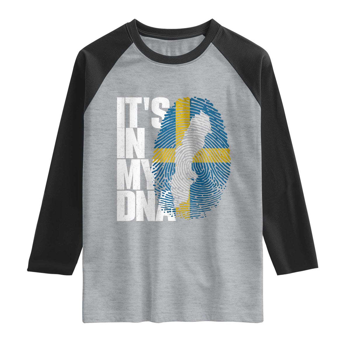 It's in My DNA Raglan Shirt Sweden Sverige Swedish Map Flag
