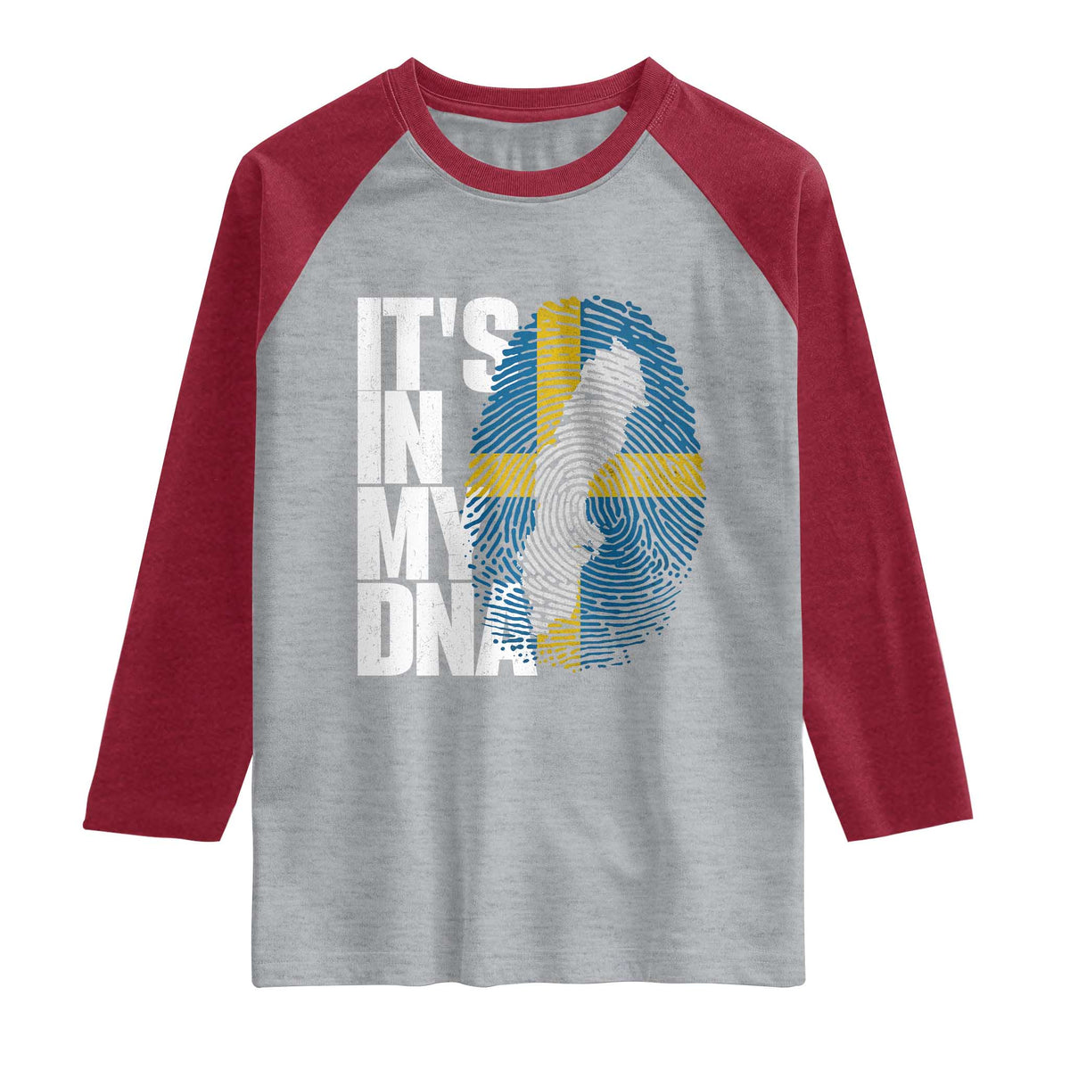 It's in My DNA Raglan Shirt Sweden Sverige Swedish Map Flag