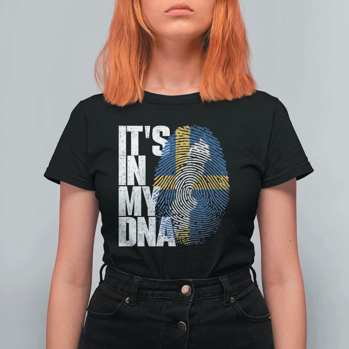 It's in My DNA T Shirt For Women Sweden Sverige Swedish Map Flag
