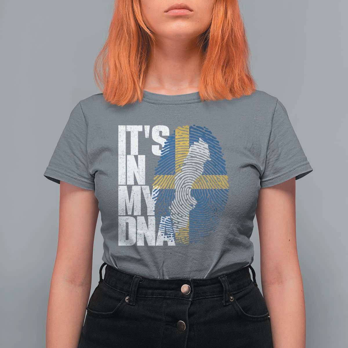 It's in My DNA T Shirt For Women Sweden Sverige Swedish Map Flag