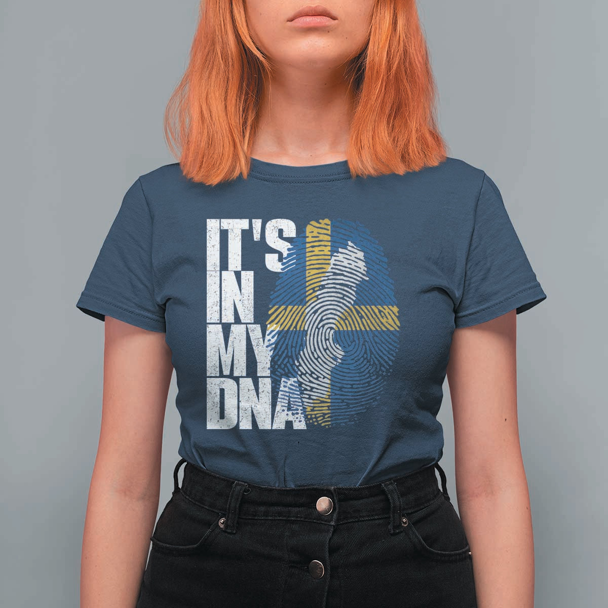 It's in My DNA T Shirt For Women Sweden Sverige Swedish Map Flag