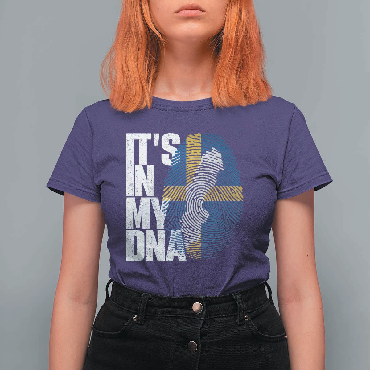 It's in My DNA T Shirt For Women Sweden Sverige Swedish Map Flag