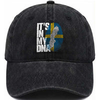It's in My DNA Washed Cotton Baseball Cap Sweden Sverige Swedish Map Flag