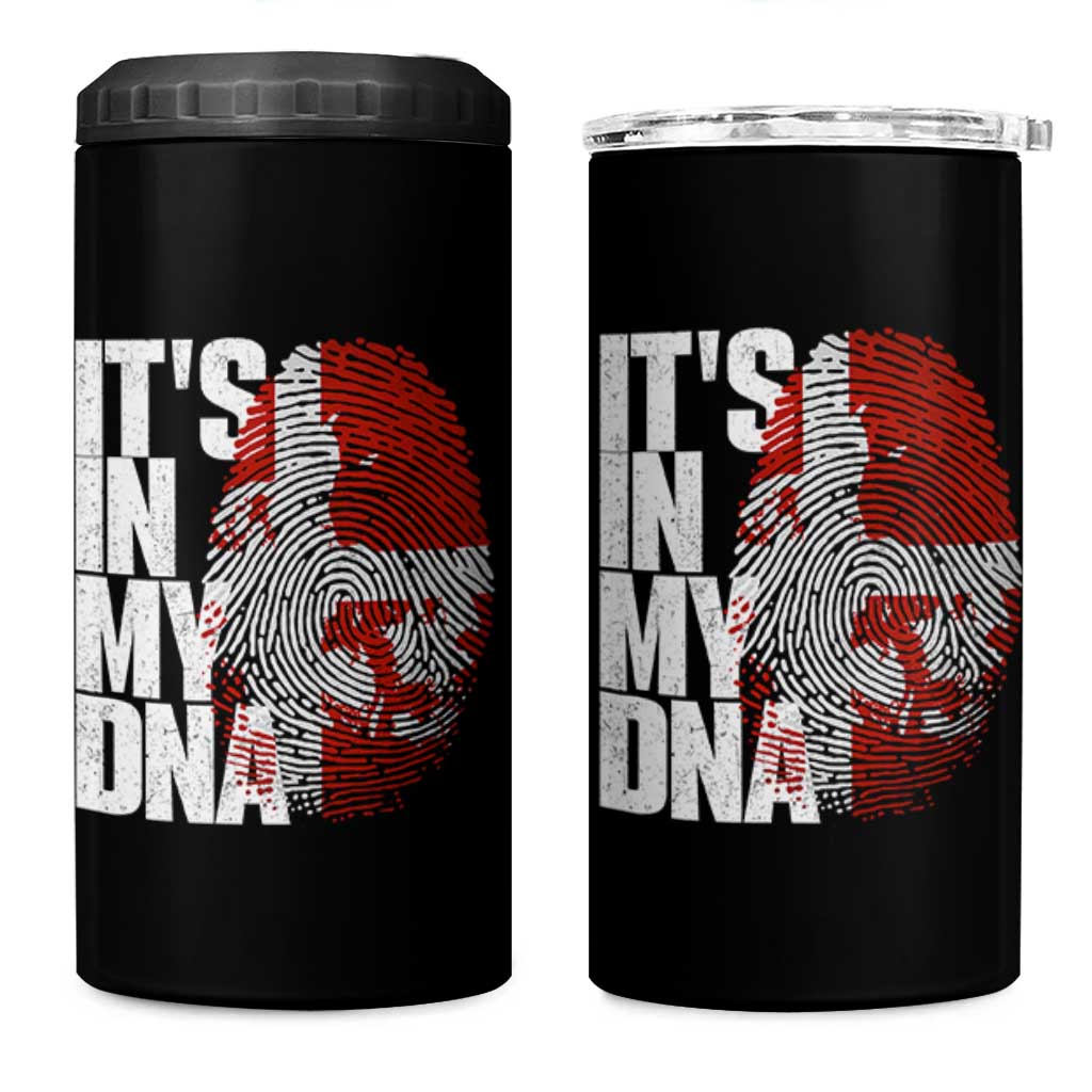 It's in My DNA 4 in 1 Can Cooler Tumbler Denmark Map Flag Danish Gift
