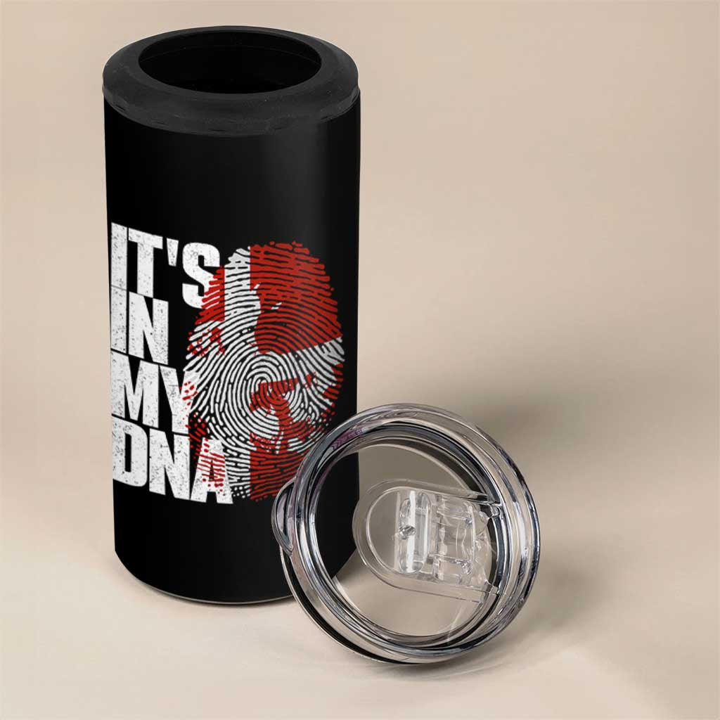 It's in My DNA 4 in 1 Can Cooler Tumbler Denmark Map Flag Danish Gift