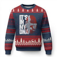It's in My DNA Ugly Christmas Sweater Denmark Map Flag Danish Gift