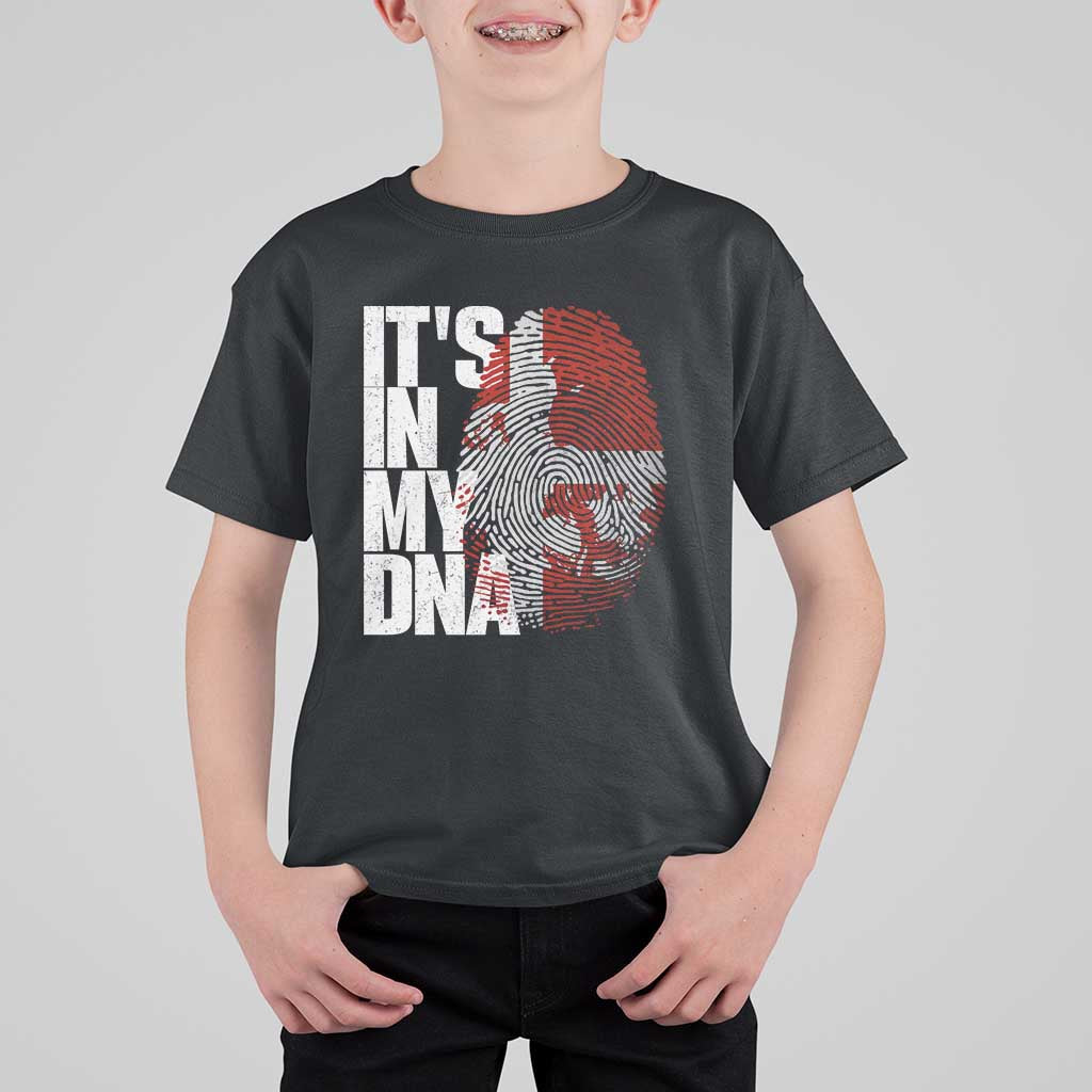 It's in My DNA T Shirt For Kid Denmark Map Flag Danish Gift