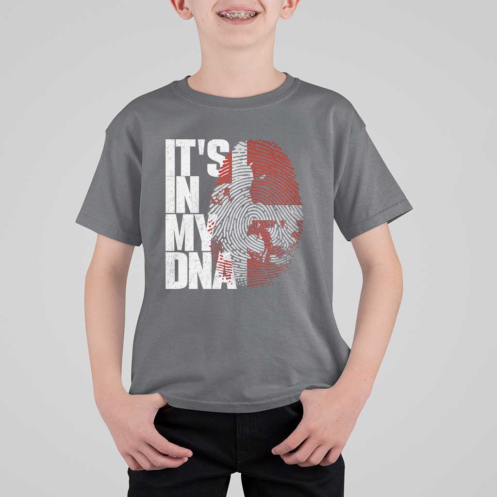 It's in My DNA T Shirt For Kid Denmark Map Flag Danish Gift