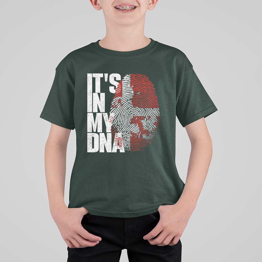 It's in My DNA T Shirt For Kid Denmark Map Flag Danish Gift