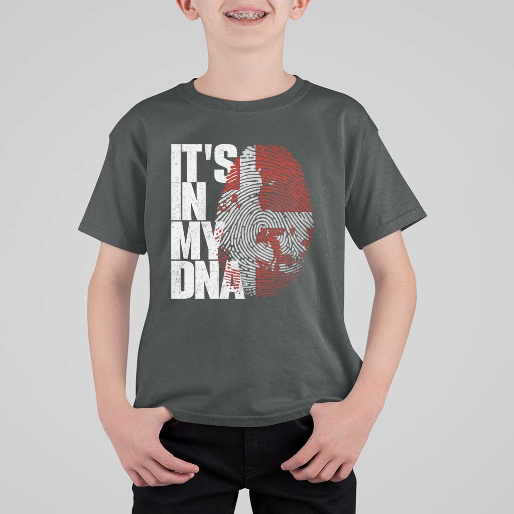 It's in My DNA T Shirt For Kid Denmark Map Flag Danish Gift