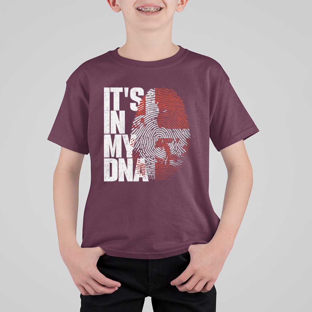 It's in My DNA T Shirt For Kid Denmark Map Flag Danish Gift