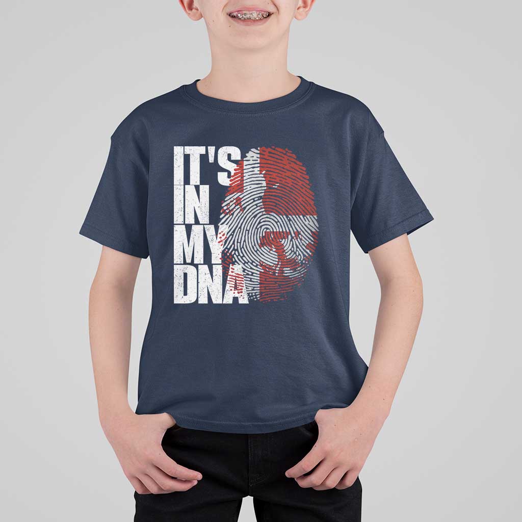 It's in My DNA T Shirt For Kid Denmark Map Flag Danish Gift