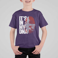 It's in My DNA T Shirt For Kid Denmark Map Flag Danish Gift