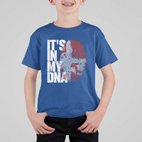 It's in My DNA T Shirt For Kid Denmark Map Flag Danish Gift